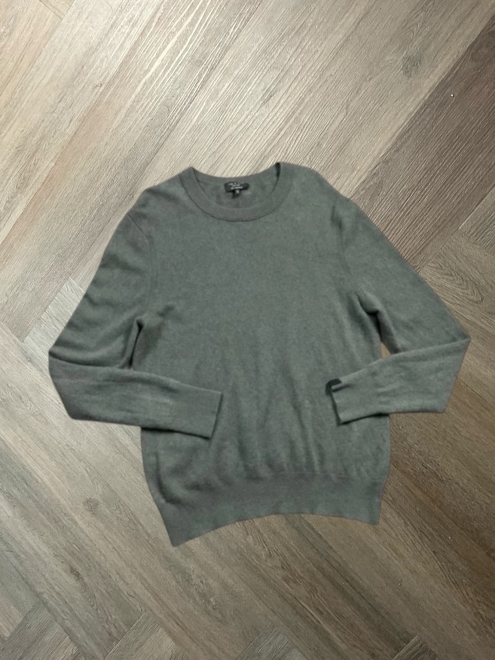 Rag & Bone Cashmere Crewneck‎ Classic Luxury Sweater Mens XL Army Green Preppy